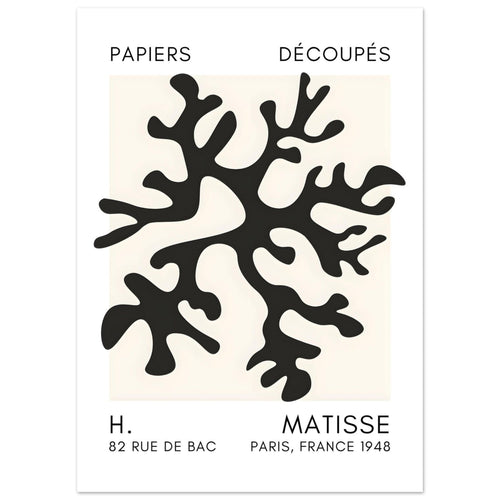 Artfulprints  Matisse – Dreamy coral flower black   poster 50x70 cm - vtwonen shop