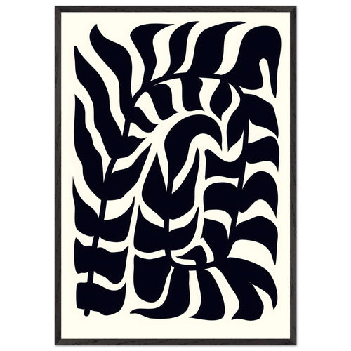 Artfulprints Poster met Lijst Matisse – Seafoam abstraction   - 70x100 cm - Zwart / Wit