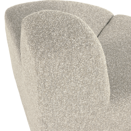 WOOOD eetbank hoek rond rugleuning Mojo - Bouclé - Beige Melange - 83x100x74