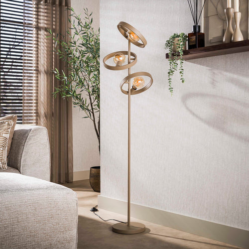 Giga Living Vloerlamp Hover - Beige Metaal - Ø40x155cm