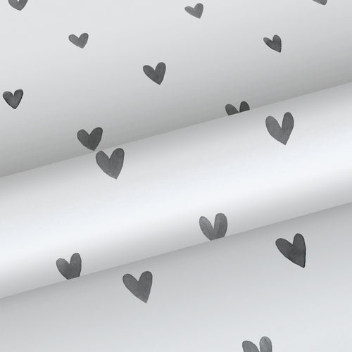 Walls4You behang confetti hartjes grijs en wit - 53 cm x 10.05 m - 935299