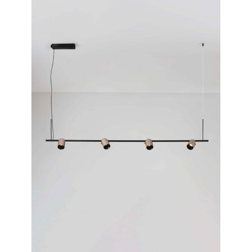 Nova Luce SIRMOS Hanglamp voor aan het plafond, champagne goud, zandkleurig zwart, Triac dimbare LED 30W 1608lm 3000K