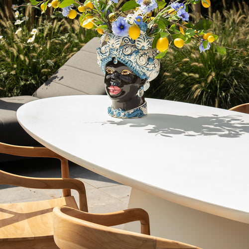 Giga Meubel Tuintafel Cleo - Ovaal 240cm - Wit Eco Composiet