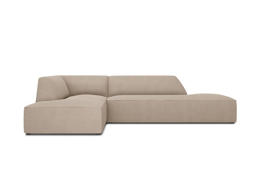 Micadoni linker hoekbank Ruby 4-zits, structurele stof, donkerbeige - 180x273x69cm