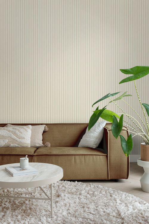 Borastapeter behang strepen donker beige - 53 cm x 10.05 m - 661053 - vtwonen shop