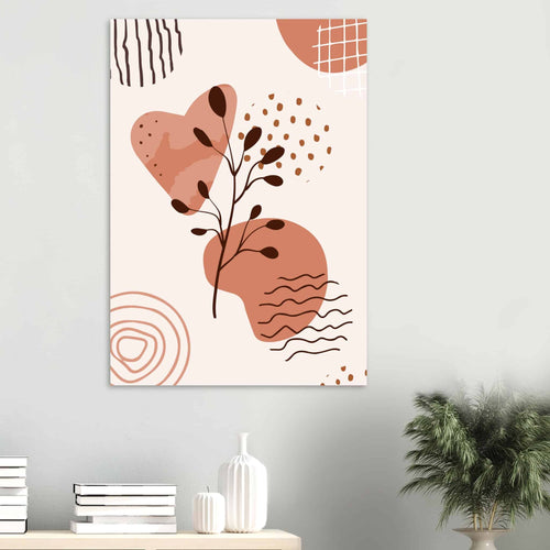 Artfulprints Poster Boho – Nature swirl   - 50x70 cm - Bruin