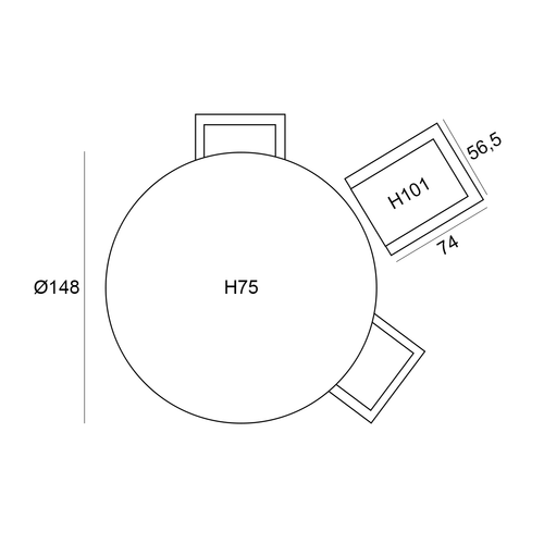 Garden Impressions tuinset Aleria - Tulli - Napoli sand - Ø148x75 cm - 6-delig