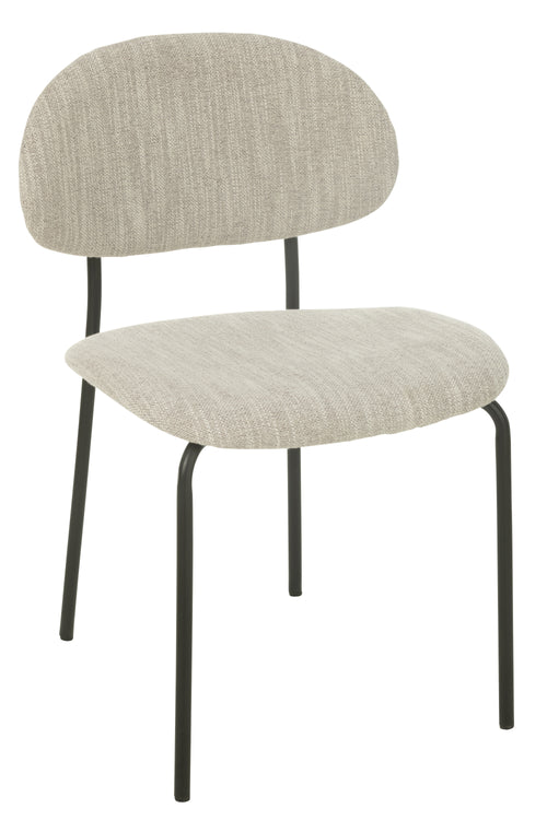 J-Line stoel - textiel/metaal - beige