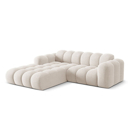 Cosmopolitan Design - Linker hoekbank Treno 3-zits, chenille lichtbeige - 184x240x70cm