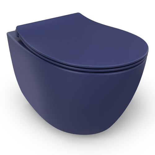 Isvea Wc Toilet Badkamer Hangend Blauw Inclusief Softclose Toiletbril - vtwonen shop