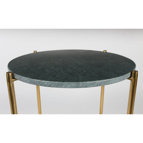 Housecraft Living Timpa Bijzettafel Marmer Rond 44x44 cm Groen/ Goud - vtwonen shop