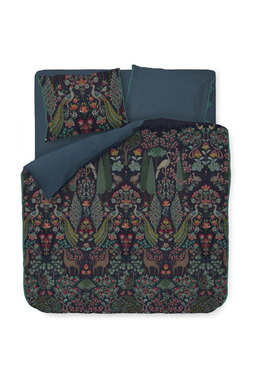 Pip Studio dekbedovertrek Pavoni - 200x200/220 cm - donker blauw