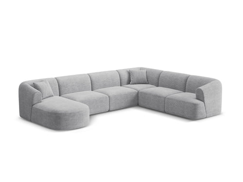 Cosmopolitan Design Modulaire panoramische hoekbank rechts Campi 7-zits, ribfluwelen geld - 255x330x70cm