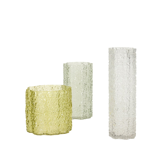 Hübsch vaas Triple - glas - ø12xh39cm/ø15xh28/ø21xh20