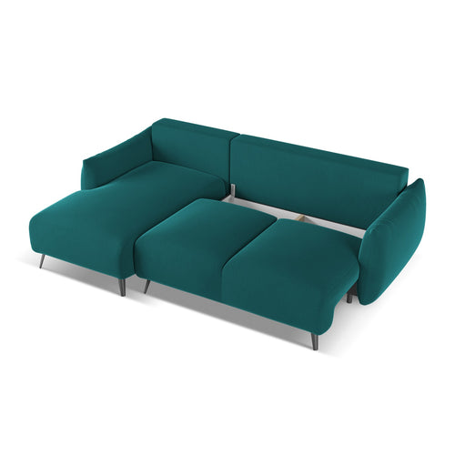 LaMiaSofa hoekbank links Genova - velours - marien - 242x162x86