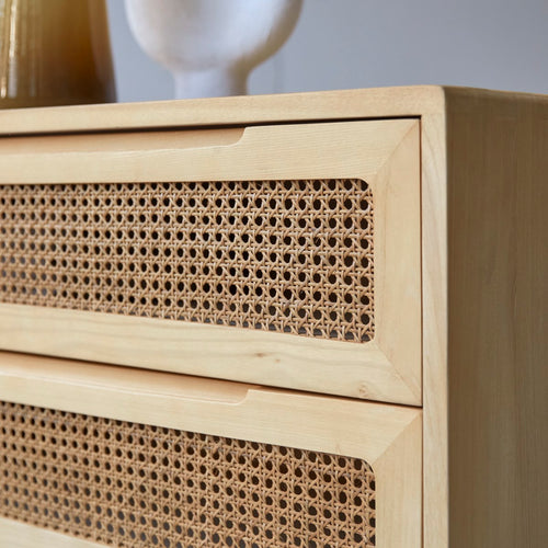 Tikamoon Ladekast van massief iepenhout en vlechtwerk - Naturel - vtwonen shop