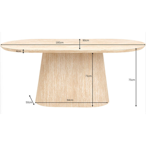 Kare Design Eettafel Alma Travertino 180x90cm