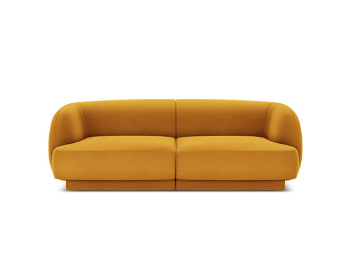 Micadoni Bank Miley 2-zits, flueel, geel - 90x180x70cm