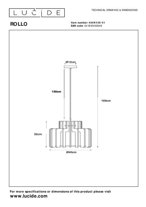 Lucide hanglamp ROLLO - 1xE27 - Taupe - vtwonen shop