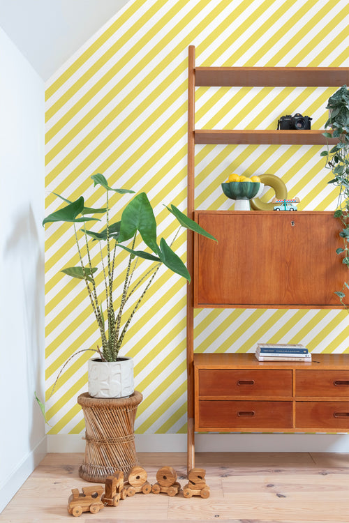 ESTAhome behang strepen geel en wit - 53 cm x 10.05 m - 139954 - vtwonen shop