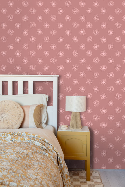 ESTAhome behang zonnetjes oudroze - 50 x 900 cm - 131776