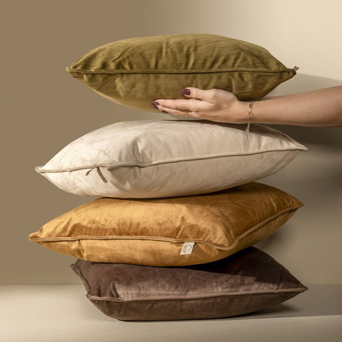 FINN - kussenhoes 30x50 cm - velvet - lendekussen - Pumice Stone - beige