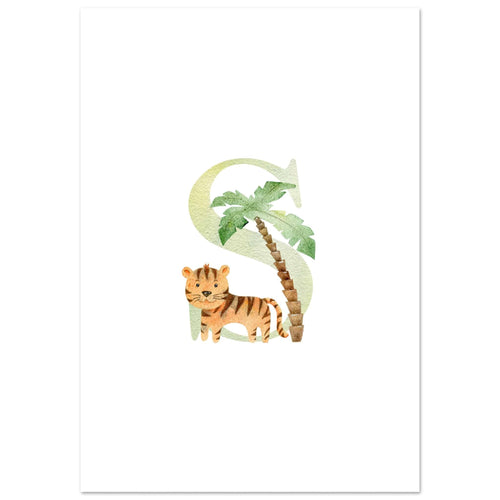 Artfulprints Poster Letter S kindernaam   - 30x40 cm - Meerkleurig
