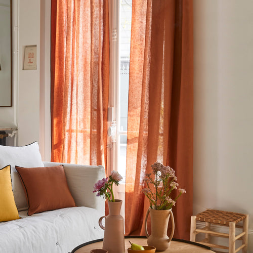 Madura Gordijn Carlina terracotta en zwarte hommel 150x150 cm