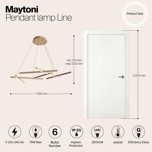 Maytoni - Hanglamp Line - Goud - vtwonen shop