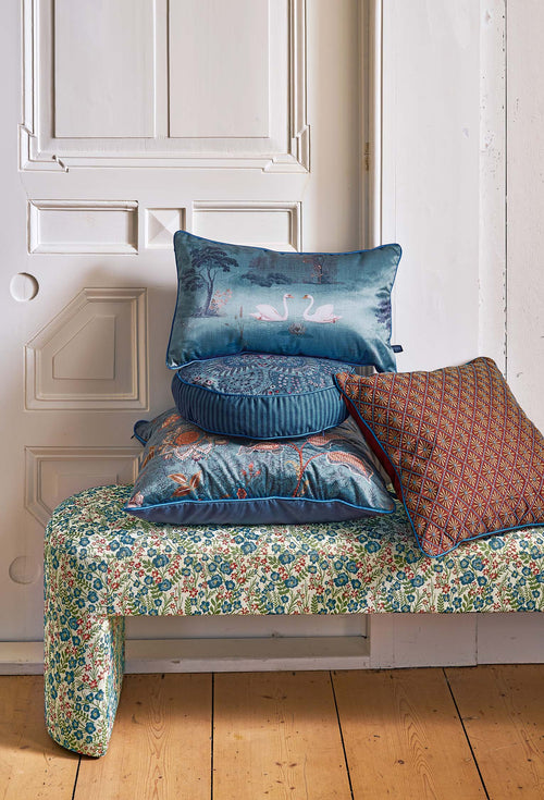 Pip Studio Zitbank Poppy Jacquard Blauw Polyester 140 x 40 x 45 cm