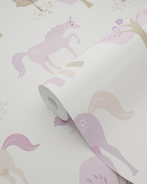 ESTAhome behang unicorns lila paars - 53 cm x 10.05 m - 139504
