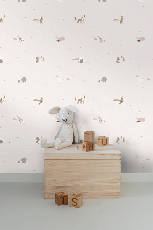 Sanders & Sanders behang dieren beige - 53 cm x 10 m - 640296