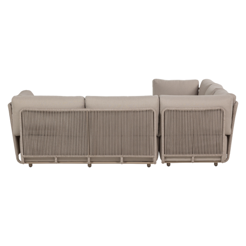WOOOD loungeset tuin Sora - Metaal/Touw - Zand - 73x269x270