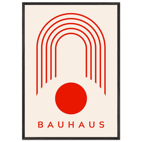 Artfulprints Poster met Lijst Bauhaus - Red arches   - 70x100 cm - Rood