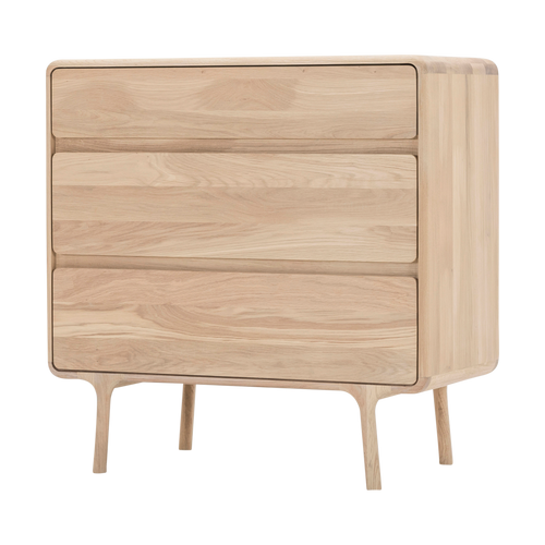 Gazzda Fawn Drawer Eikenhouten Ladekast - Whitewash - vtwonen shop