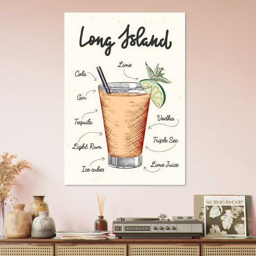 Artfulprints  Long Island cocktail – Illustratie   poster 30x40 cm - vtwonen shop