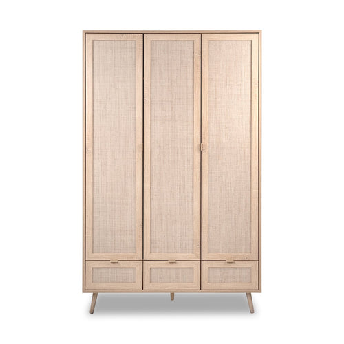 CALICOSY - Kast 3 Deuren BALI - Rotanprint - 55x120x195 cm