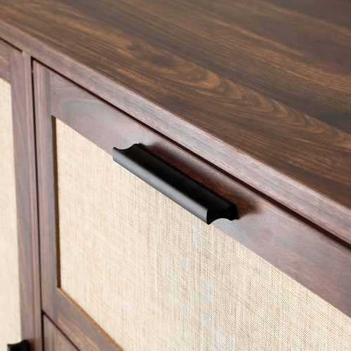 Calicosy - Dressoir JETSON -  Walnootlook & stof 140x39,5x79 cm