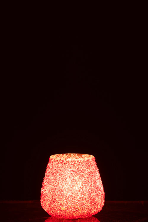 J-Line theelichthouder Kralen - glas - donkeroranje - small - vtwonen shop