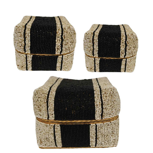 NOA MAY Offermand Leyo - naturel/zwart - bamboe - 15 x 15 x 10 cm