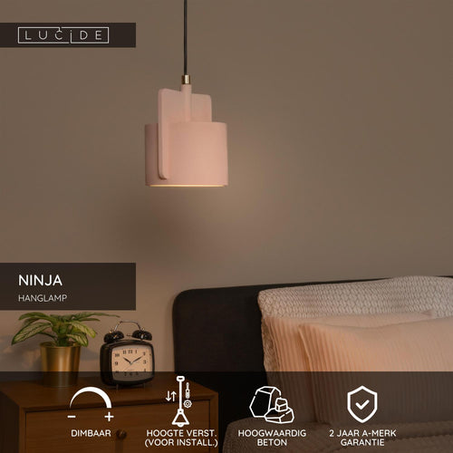 Lucide hanglamp NINJA - 1xE27 - Roze