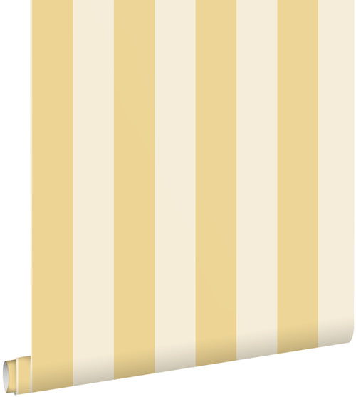 ESTAhome behang strepen geel en beige - 0.53 x 10.05 m - 132124