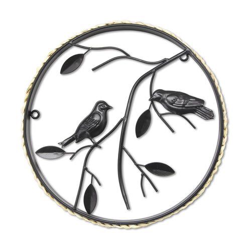 Art for the Home Metal Art - Vogels op Tak - Rond - Diameter 30cm