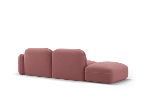 Cosmopolitan Design linker modulaire bank Sydney 3-zits, flueel, zalm - 90x295x70cm