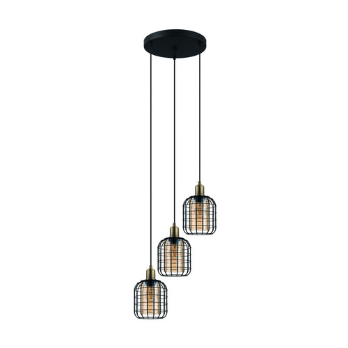 EGLO hanglamp Chisle - e27 - ø 42,5 cm - glas - zwart/amber - vtwonen shop