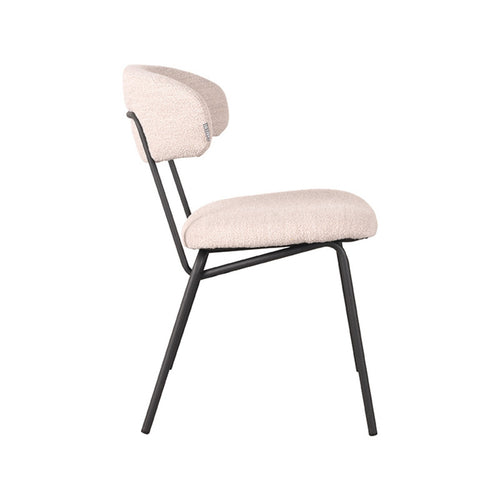 LABEL51 Eetkamerstoel Zack - Naturel Bouclé - Zithoogte 48cm - Set van 2 - vtwonen shop