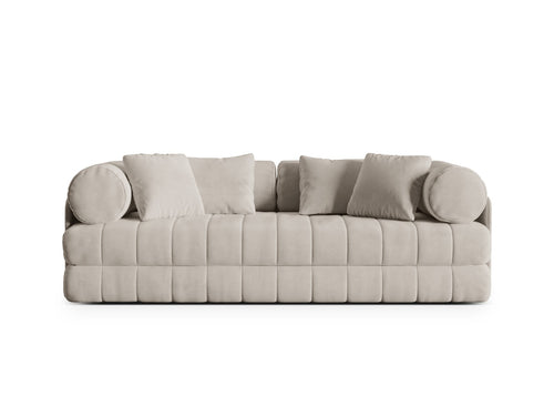 Cosmopolitan Design Converteerbare bank Kemi 3-zits, flueel beige - 95x206x70cm