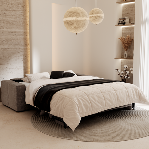 Premium Interiors - Snel uitklapbare slaapbank VIBE - gewaafd fluweel mol 226cm