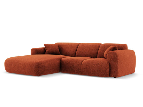 Cosmopolitan Design linker hoekbank Nolio 4-zits, chenille, terracotta - 170x260x72cm