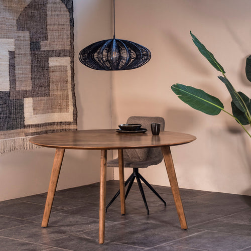 Giga Meubel Eettafel Oslo - Naturel Mangohout - 130x130x76cm